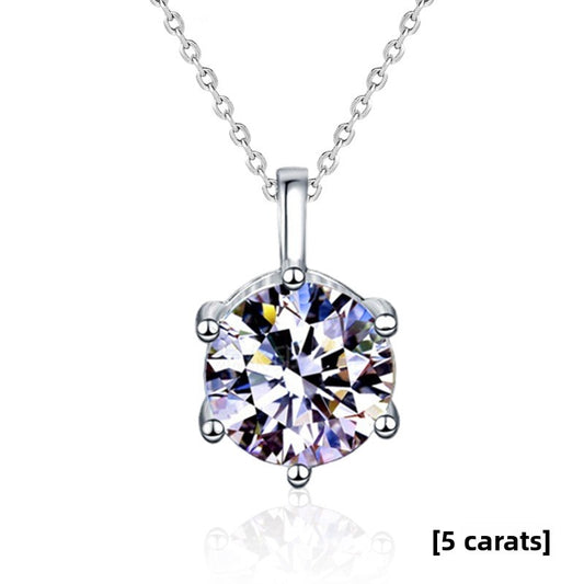 Moissanite silver necklace