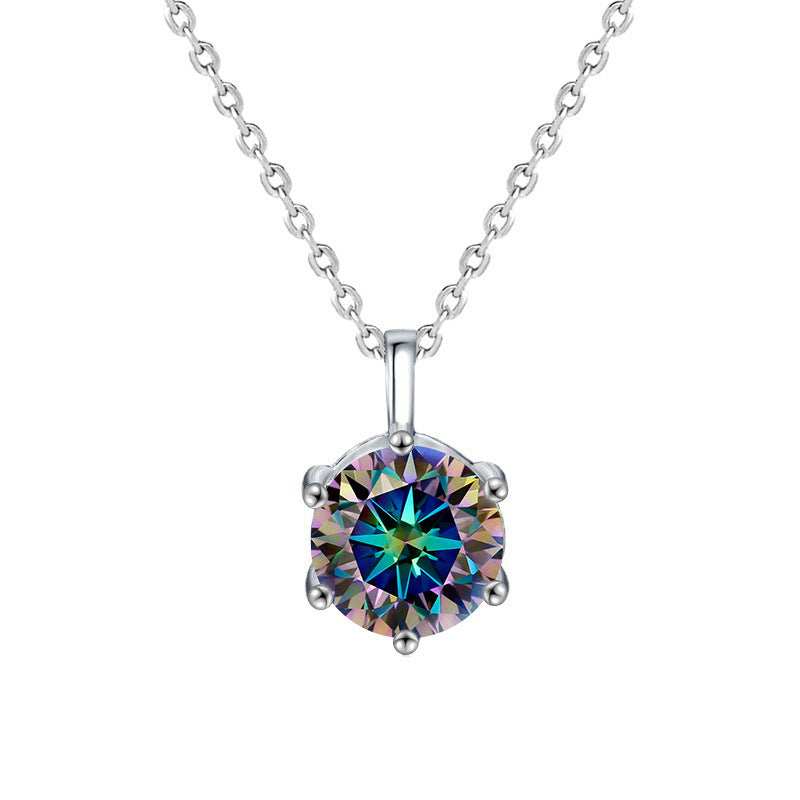 Moissanite silver necklace