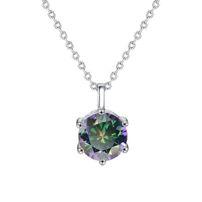 Moissanite silver necklace