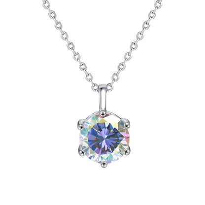 Moissanite silver necklace