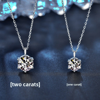 Moissanite silver necklace