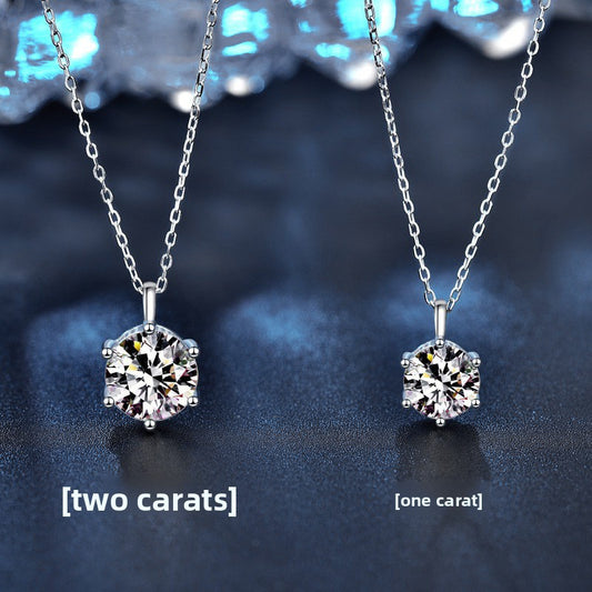 Moissanite silver necklace
