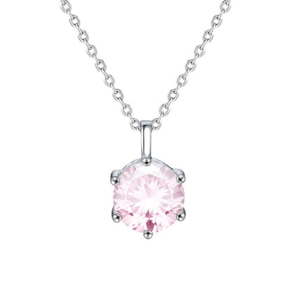 Moissanite silver necklace