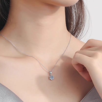 Moissanite silver necklace