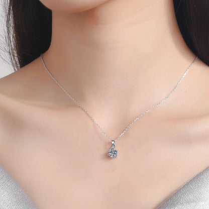 Moissanite silver necklace