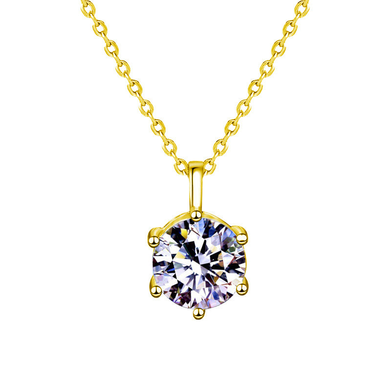 Moissanite silver necklace