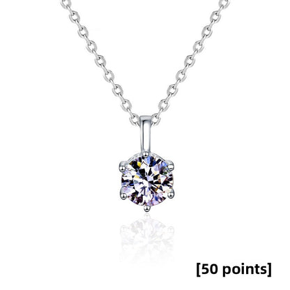 Moissanite silver necklace
