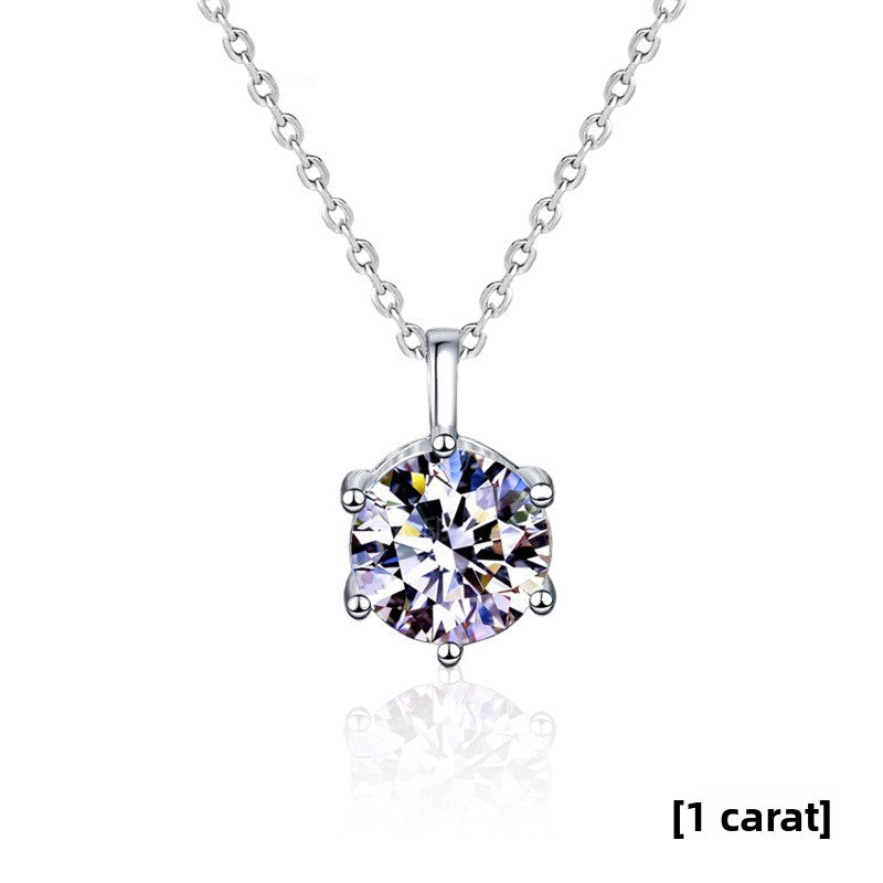 Moissanite silver necklace