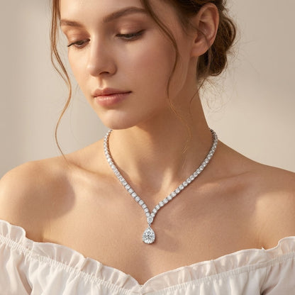 Moissanite Silver Necklace