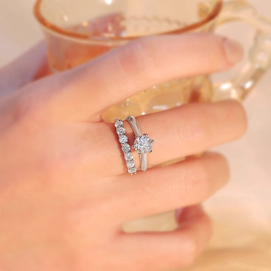 moissanite silver ring
