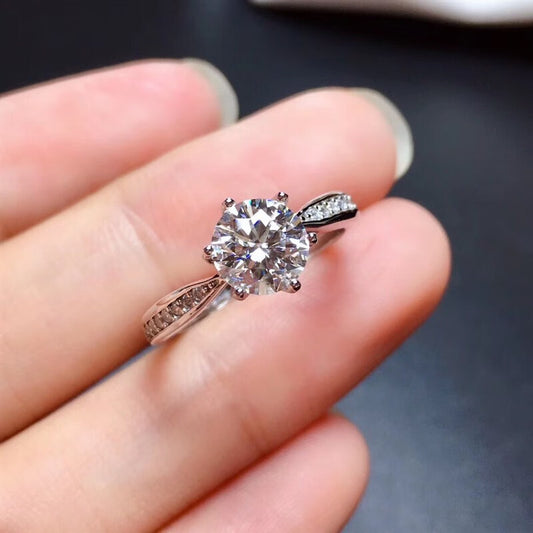 Moissanite Silver Ring