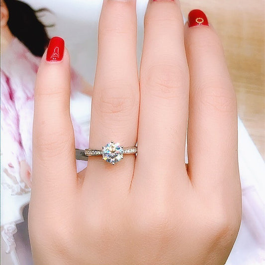 Moissanite Silver Ring