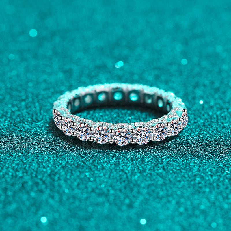 Moissanite silver ring