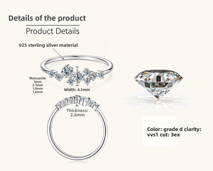 Moissanite Silver Ring