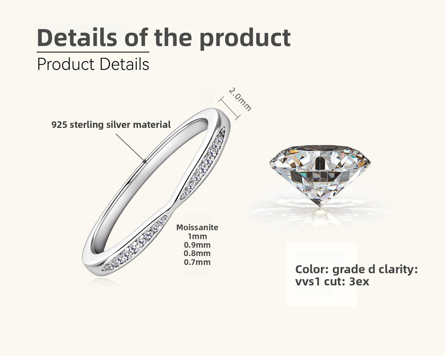 Moissanite Silver Ring