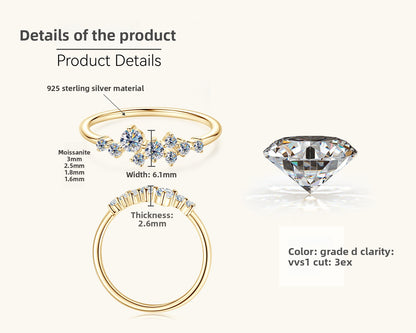 Moissanite Silver Ring