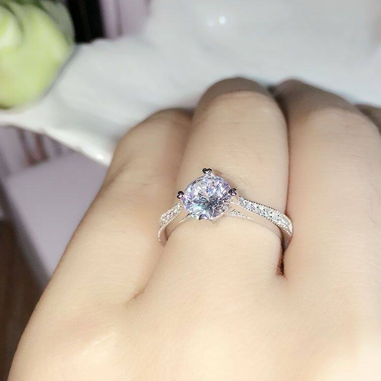 Moissanite Simulation Adjustable Ring