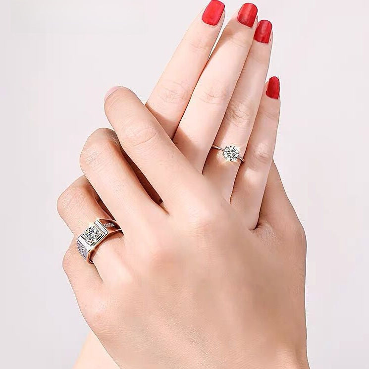 Moissanite Simulation Adjustable Ring