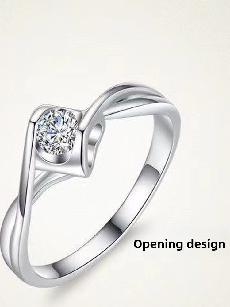Moissanite Simulation Adjustable Ring