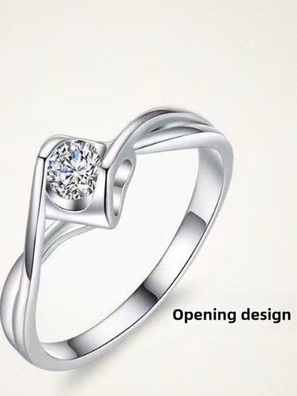 Moissanite Simulation Adjustable Ring