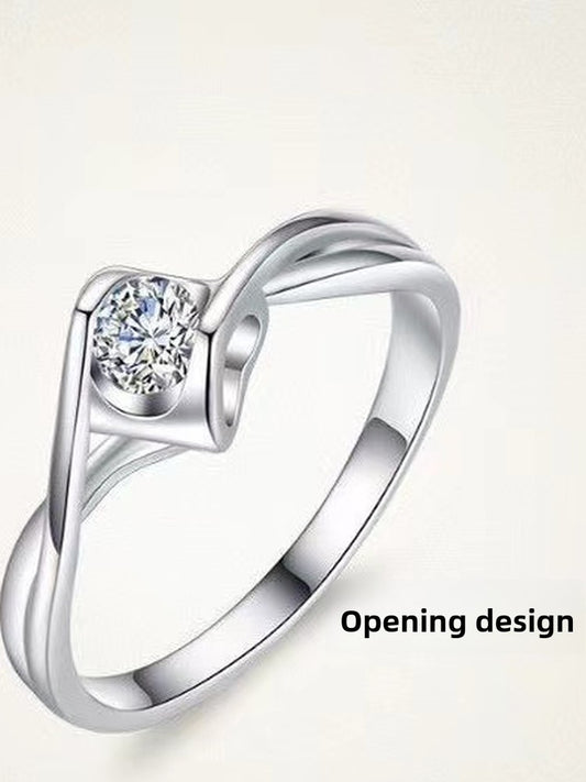 Moissanite Simulation Adjustable Ring