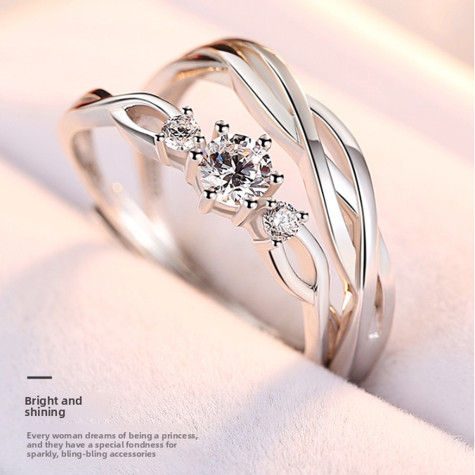 Moissanite Simulation Adjustable Ring