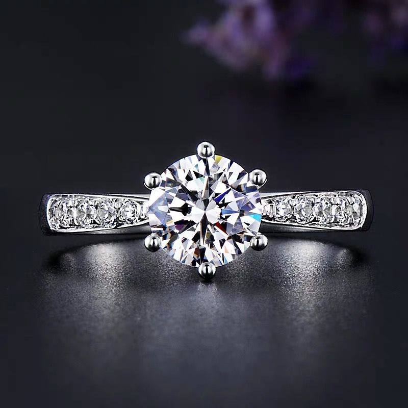 Moissanite Simulation Adjustable Ring