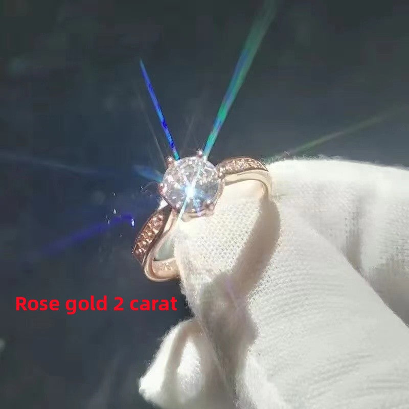 Moissanite Simulation Adjustable Ring