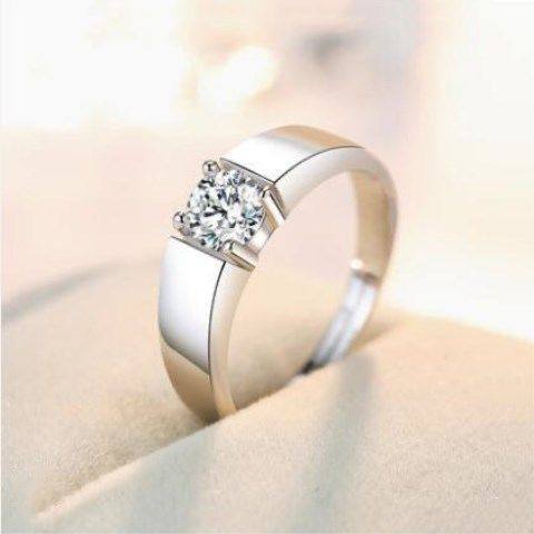 Moissanite Simulation Adjustable Ring