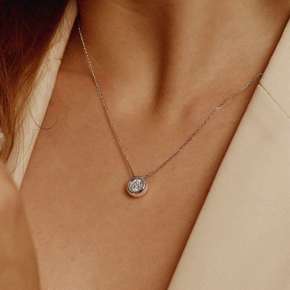 Moissanite Sterling Silver Bubble Necklace