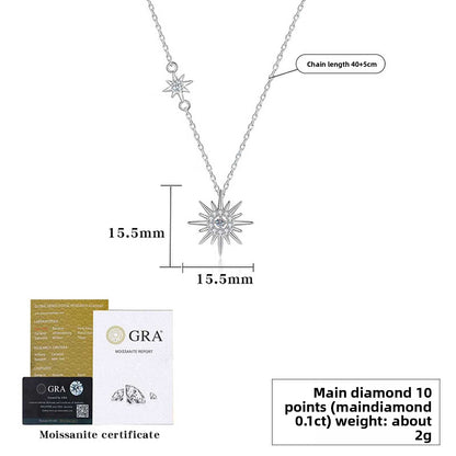 Moissanite Sterling Silver Layered Necklace