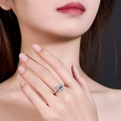 Moissanite sterling silver ring