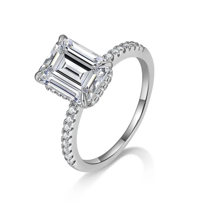 Moissanite sterling silver ring