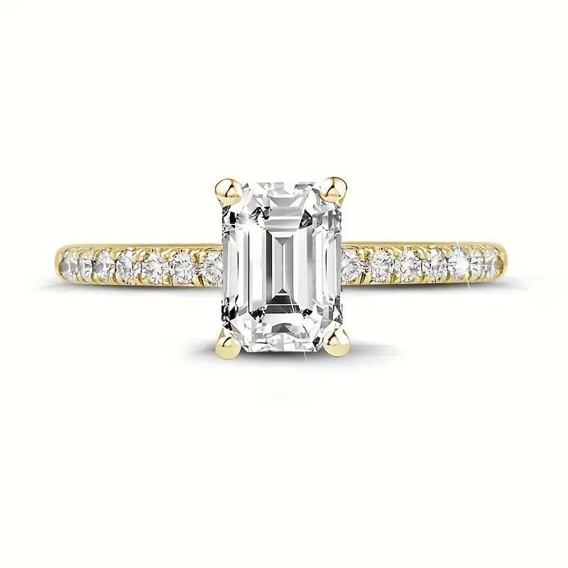 Moissanite sterling silver ring