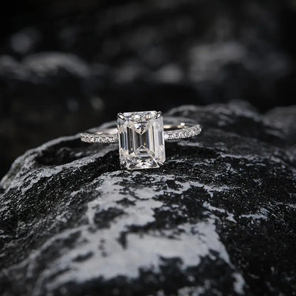 Moissanite sterling silver ring
