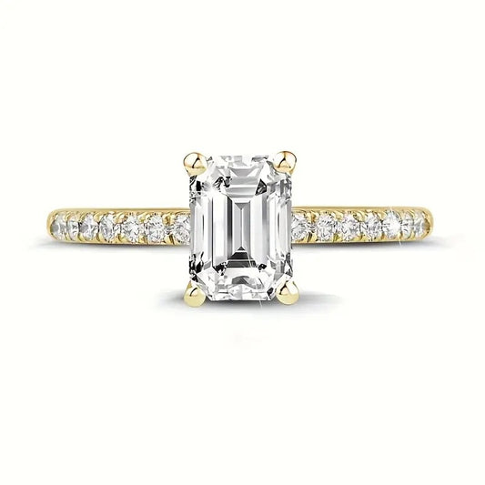 Moissanite sterling silver ring