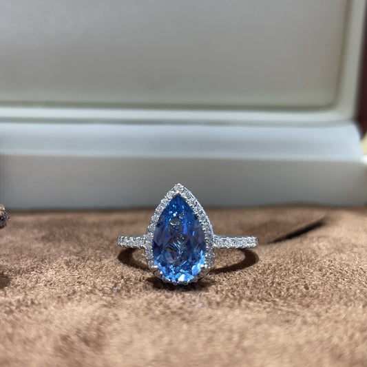 Moissanite Water Drop Ring
