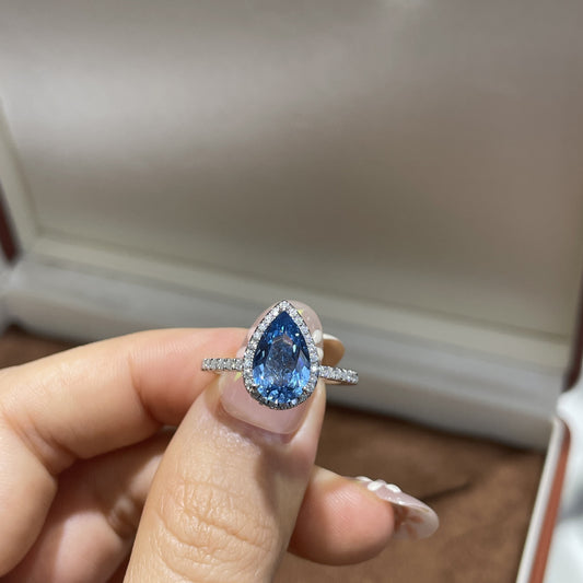 Moissanite Water Drop Ring