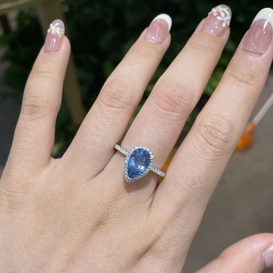 Moissanite Water Drop Ring