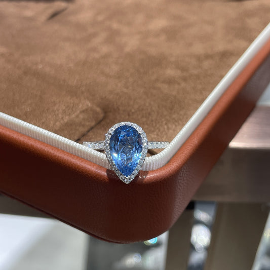 Moissanite Water Drop Ring