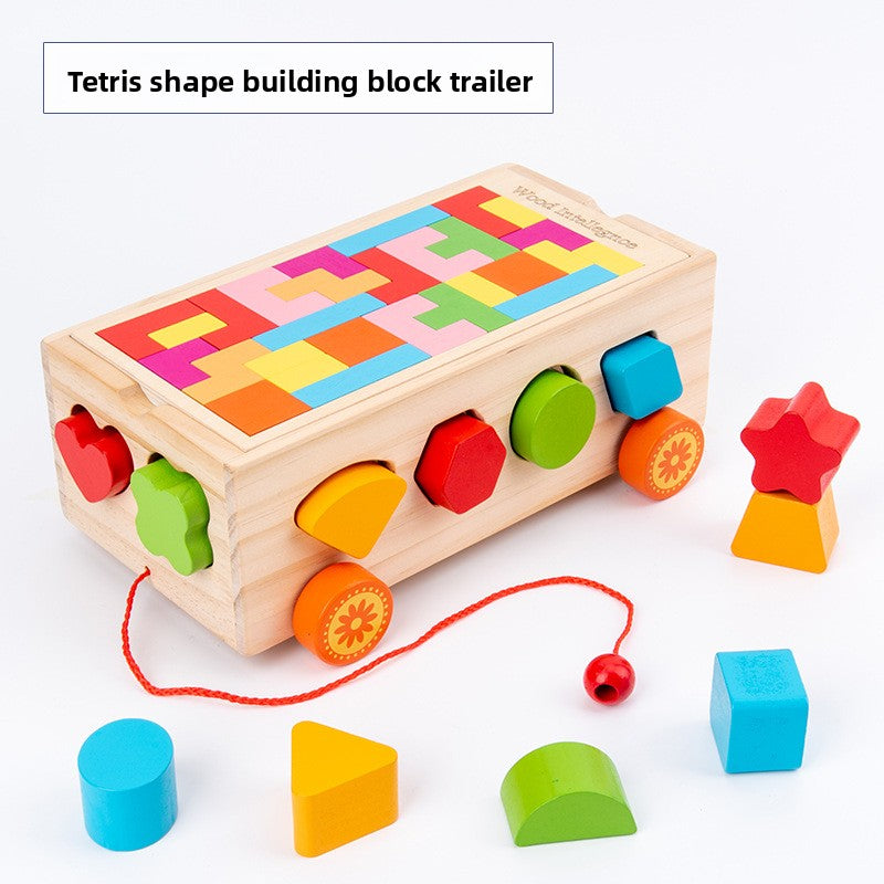 Montessori Educational Shape Sorting Toy Trailer