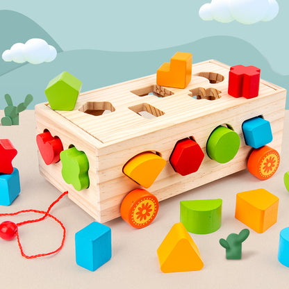 Montessori Educational Shape Sorting Toy Trailer