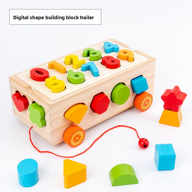 Montessori Educational Shape Sorting Toy Trailer