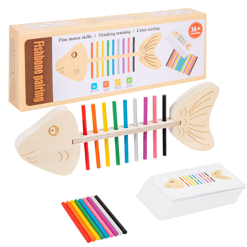 Montessori Fishbone Color Matching Educational Toy for Kids