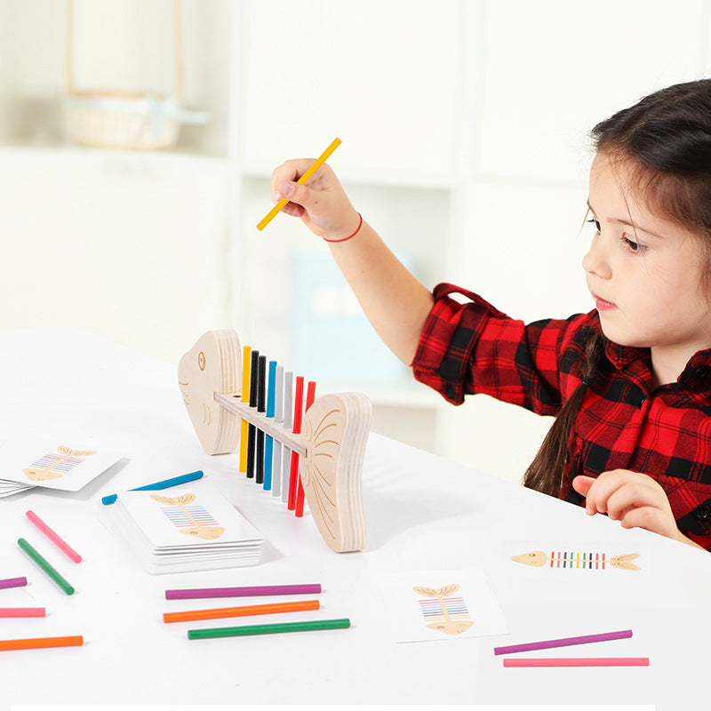 Montessori Fishbone Color Matching Educational Toy for Kids