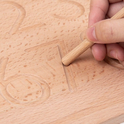 Montessori Wooden Alphabet Number Tracing Board