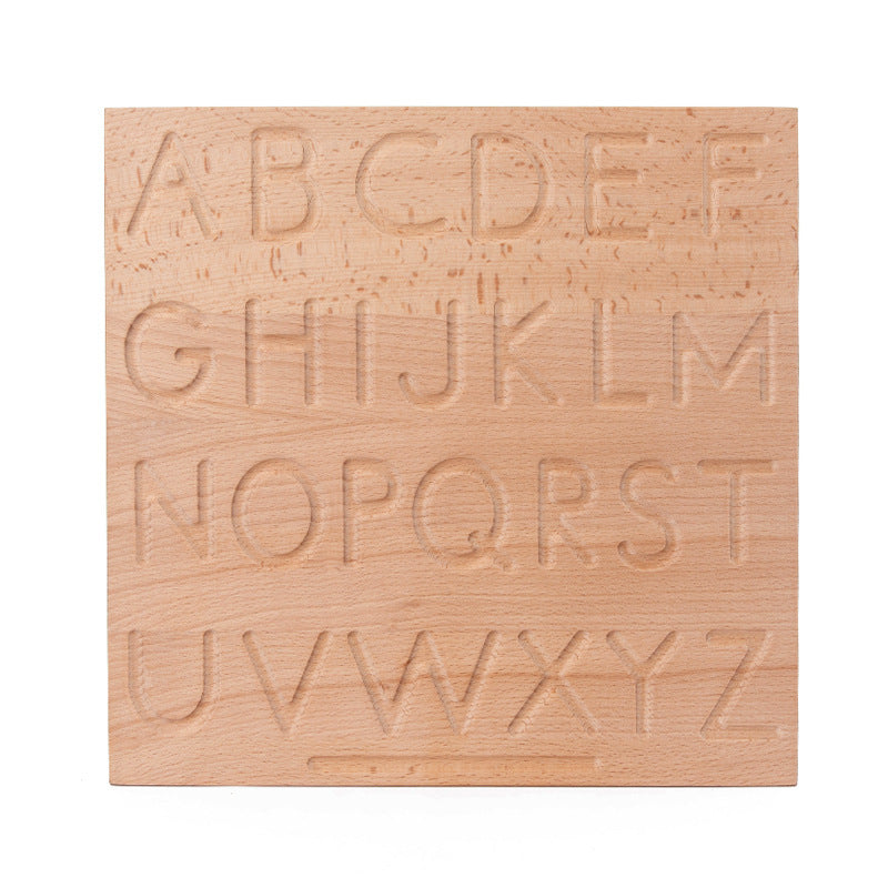 Montessori Wooden Alphabet Number Tracing Board