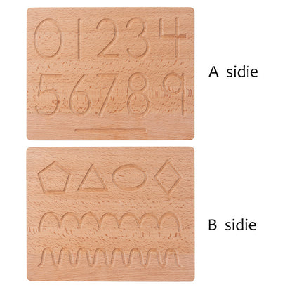 Montessori Wooden Alphabet Number Tracing Board