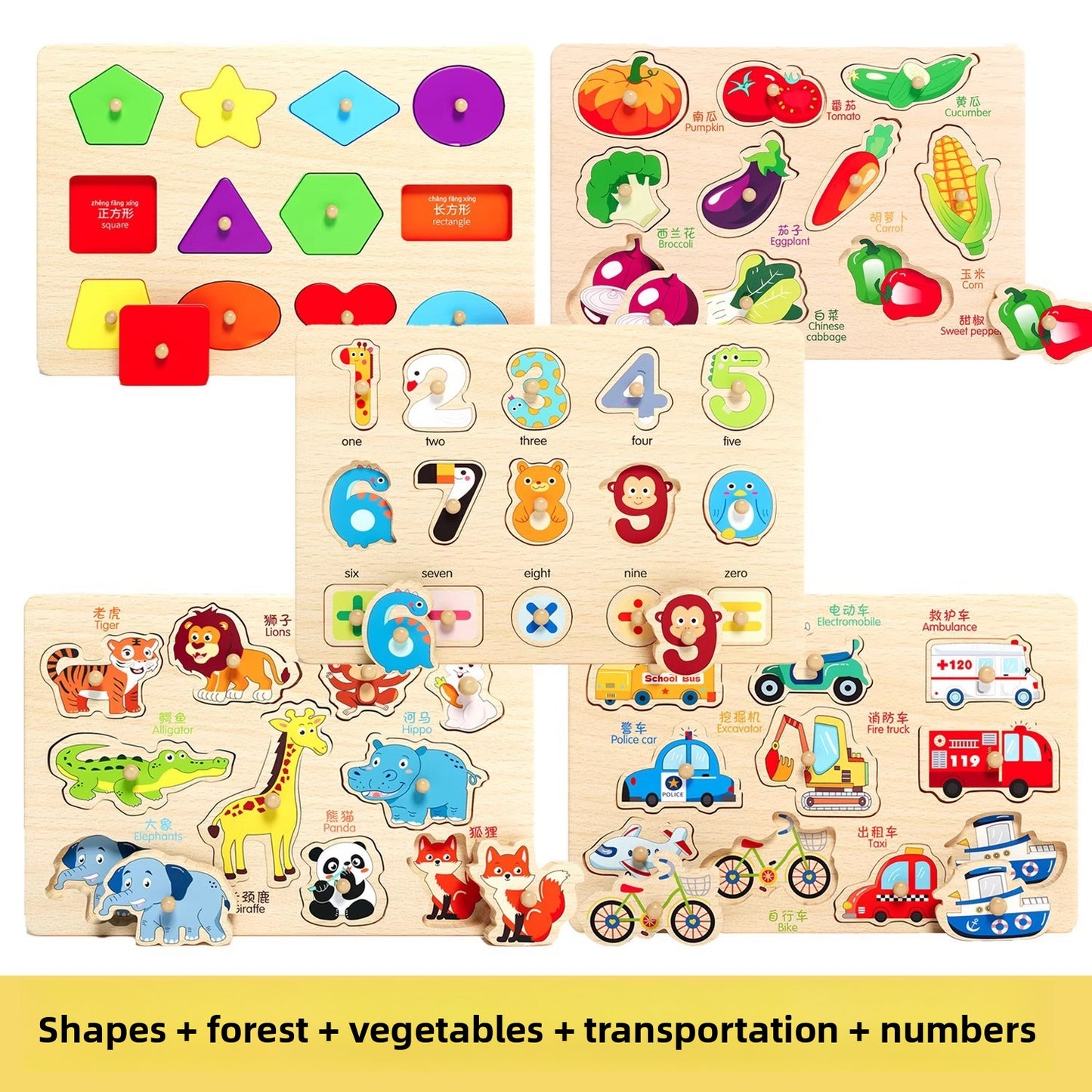 Montessori Wooden Educational Puzzle Board