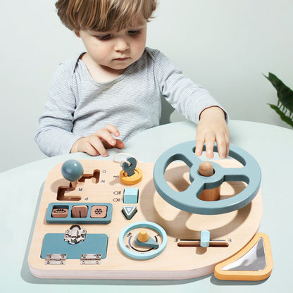 Montessori Wooden Steering Wheel Educational Toy for Kids